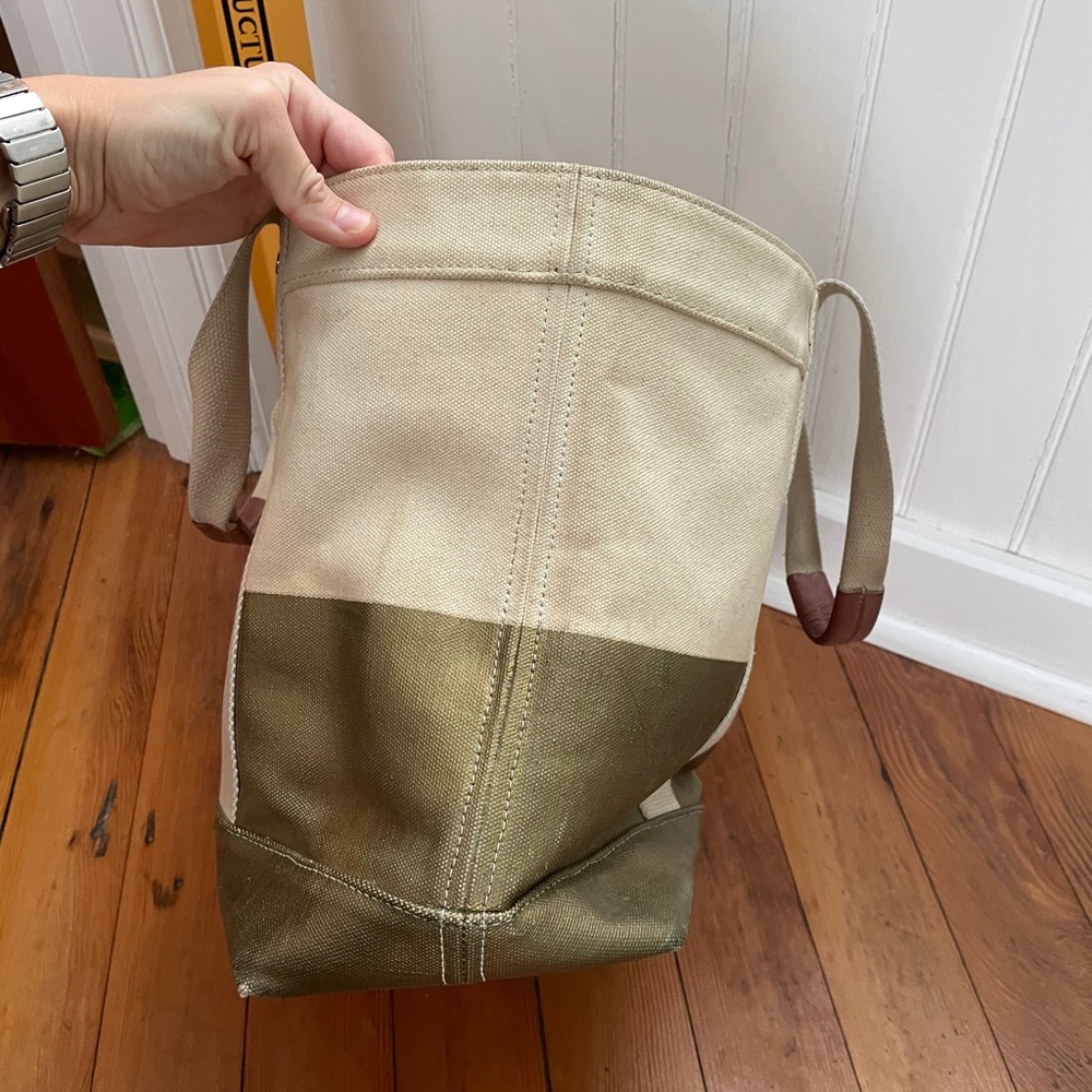 Tory Burch Metallic Gold Dipped Tote - image 6
